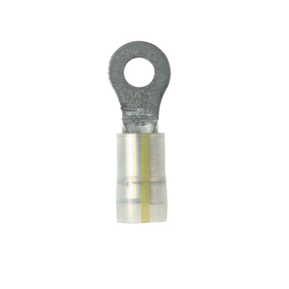 Panduit Pan-Term Ring Terminal; #12 - 10; #10 Stud; Yellow Stripe; KYNAR; 50 ct.